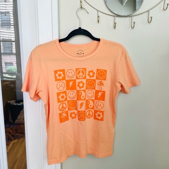 PacSun Orange Checker Symbol Grid Tee - Picture 4 of 9